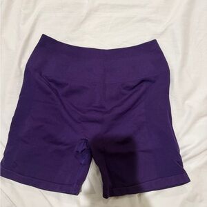 Women's High-Rise Purple Bike Shorts